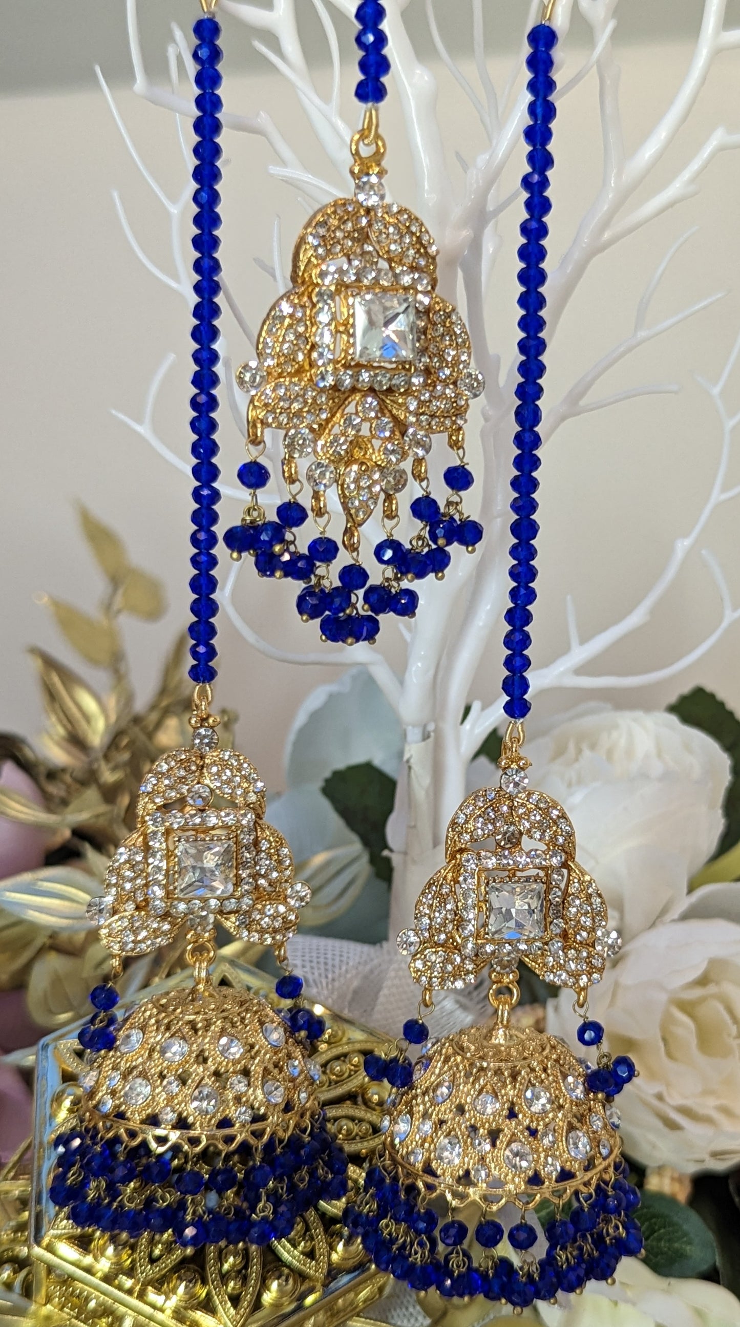 Royal Blue Earnings & Tikka set